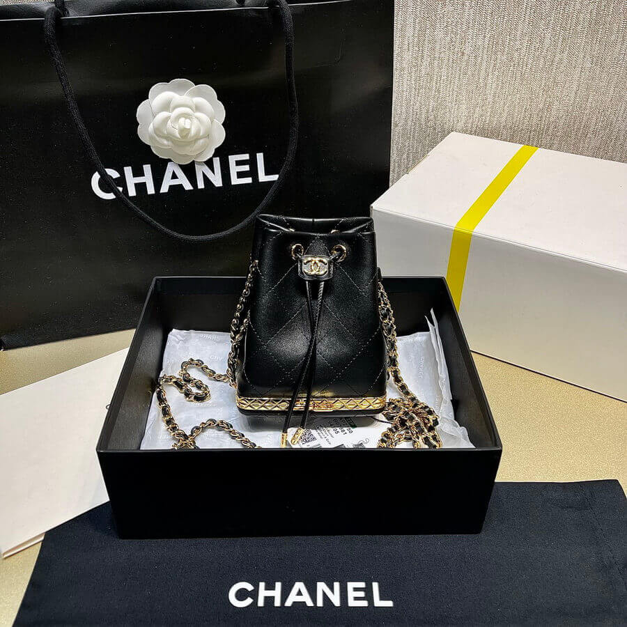 Chanel Small Bucket with Chain in Lambskin AP2750