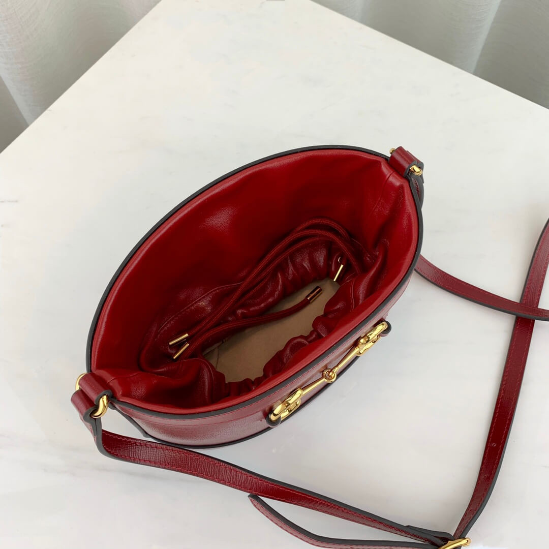 Gucci 1955 Horsebit Bucket Bag 602118 Red