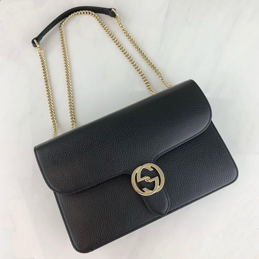 Gucci Interlocking GG Leather Crossbody Bag 28cm 510303