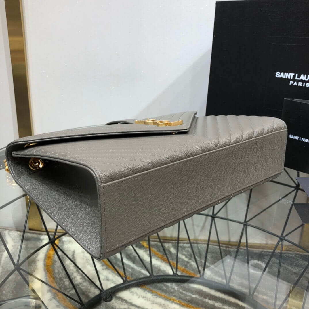 Saint Laurent Grain Leather Large Envelope Chain Bag 396910