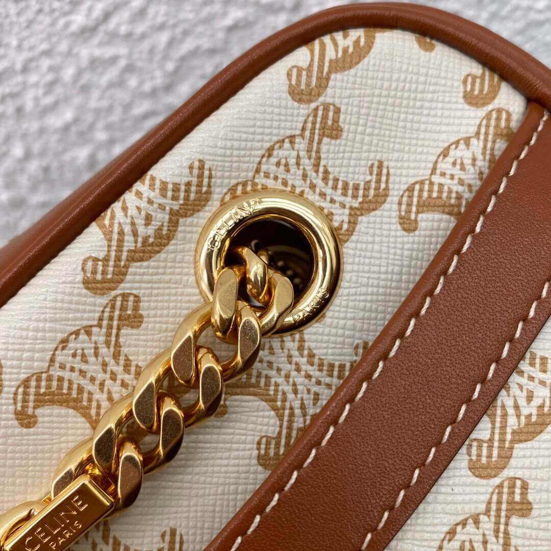 Celine Medium Patapans In Triomphe Canvas 195452 White