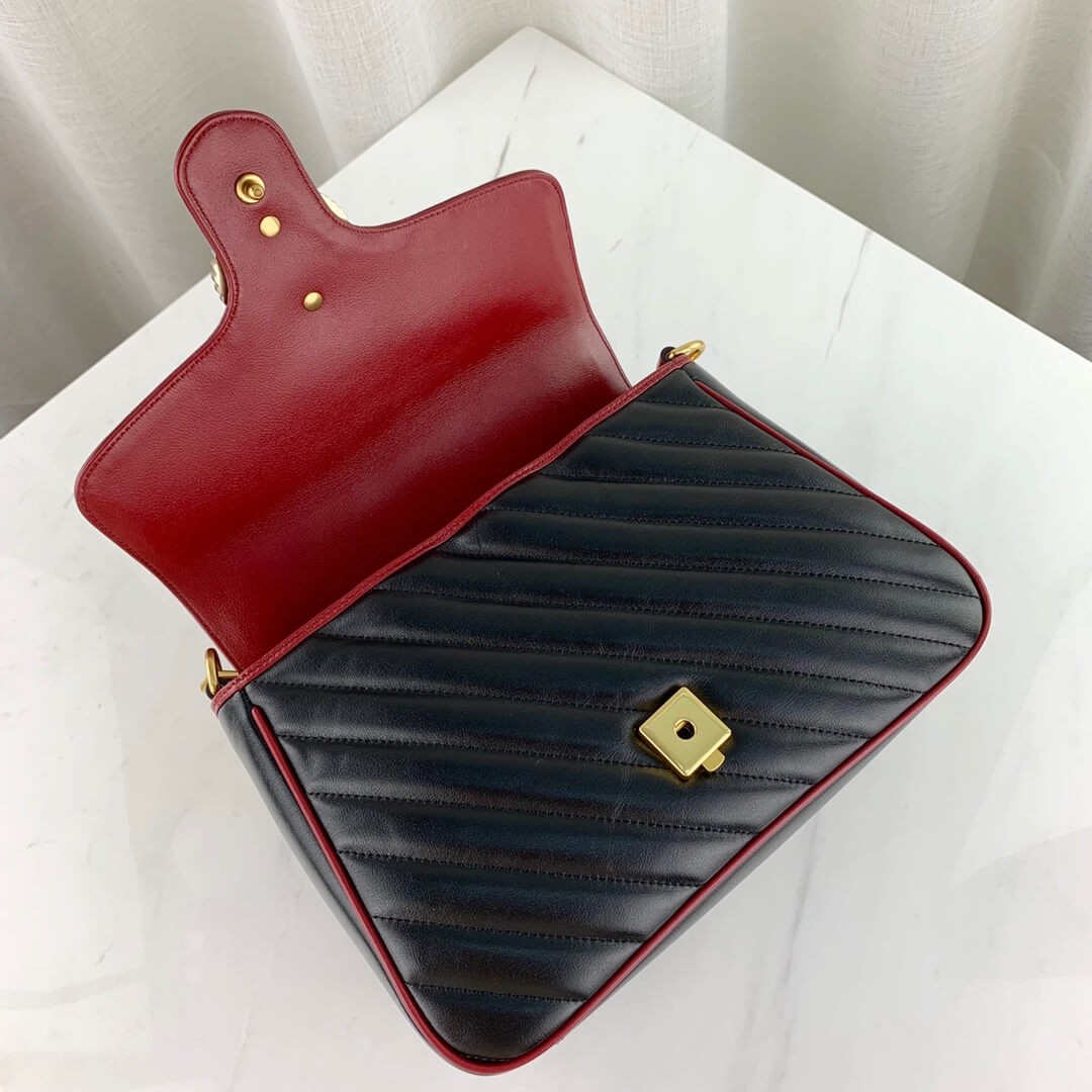 Gucci GG Marmont Small Top Handle Bag 498110 Black