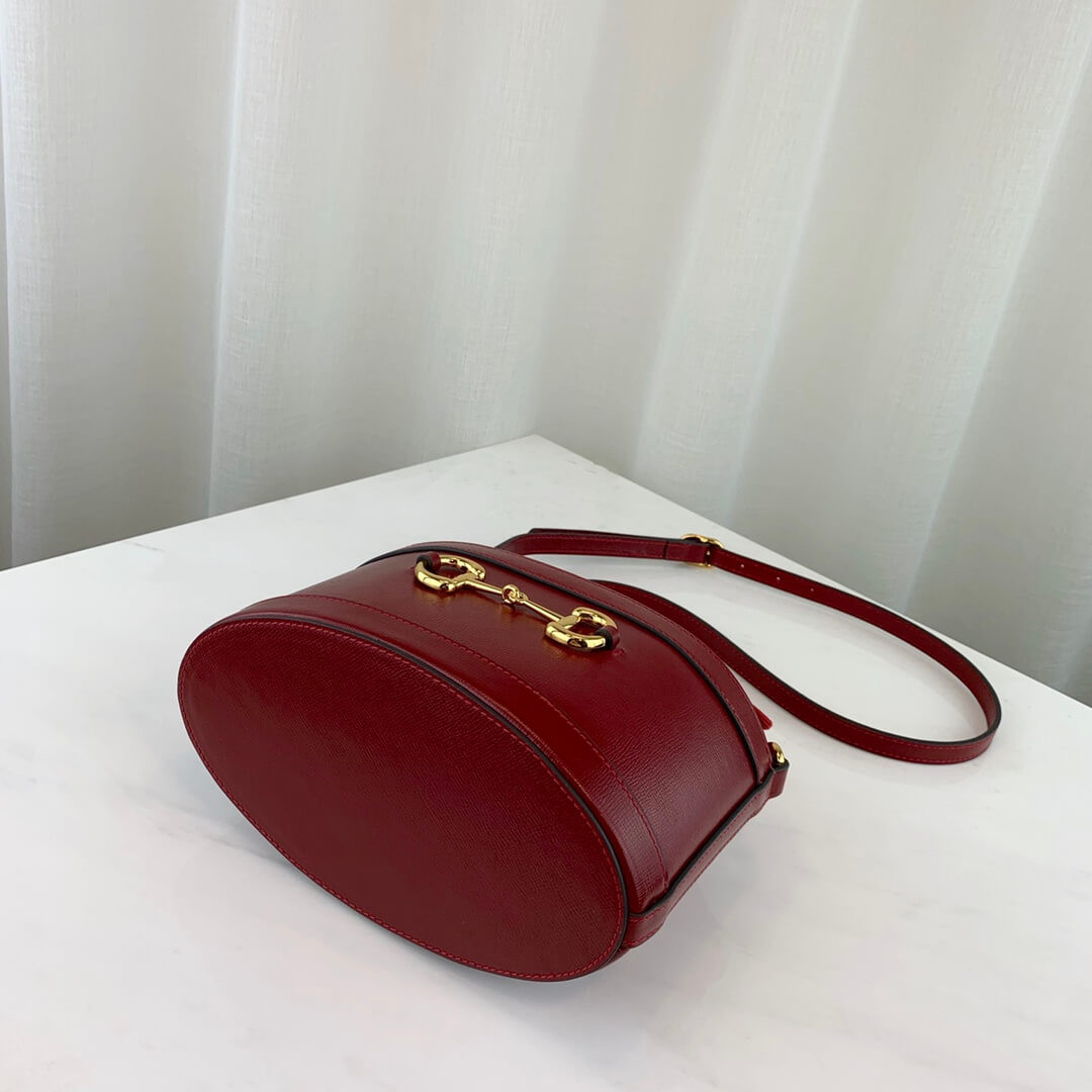 Gucci 1955 Horsebit Bucket Bag 602118 Red