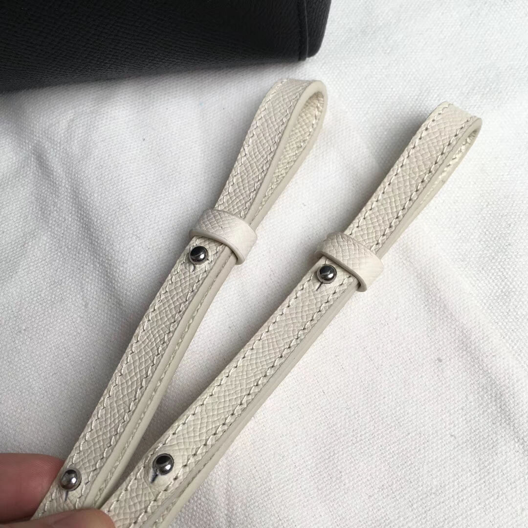 Celine Small Cabas In Grained Calfskin 189813 White/Black