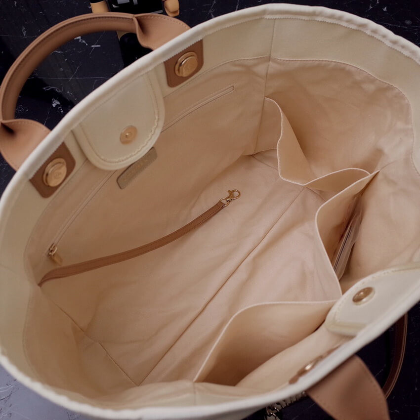 Chanel Canvas Large Deauville Pearl Tote Bag A66941