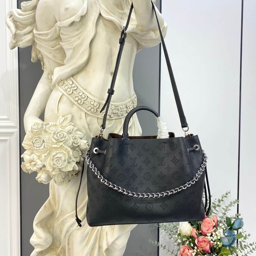 Louis Vuitton Mahina Calf Leather Bella Tote M59200 Black