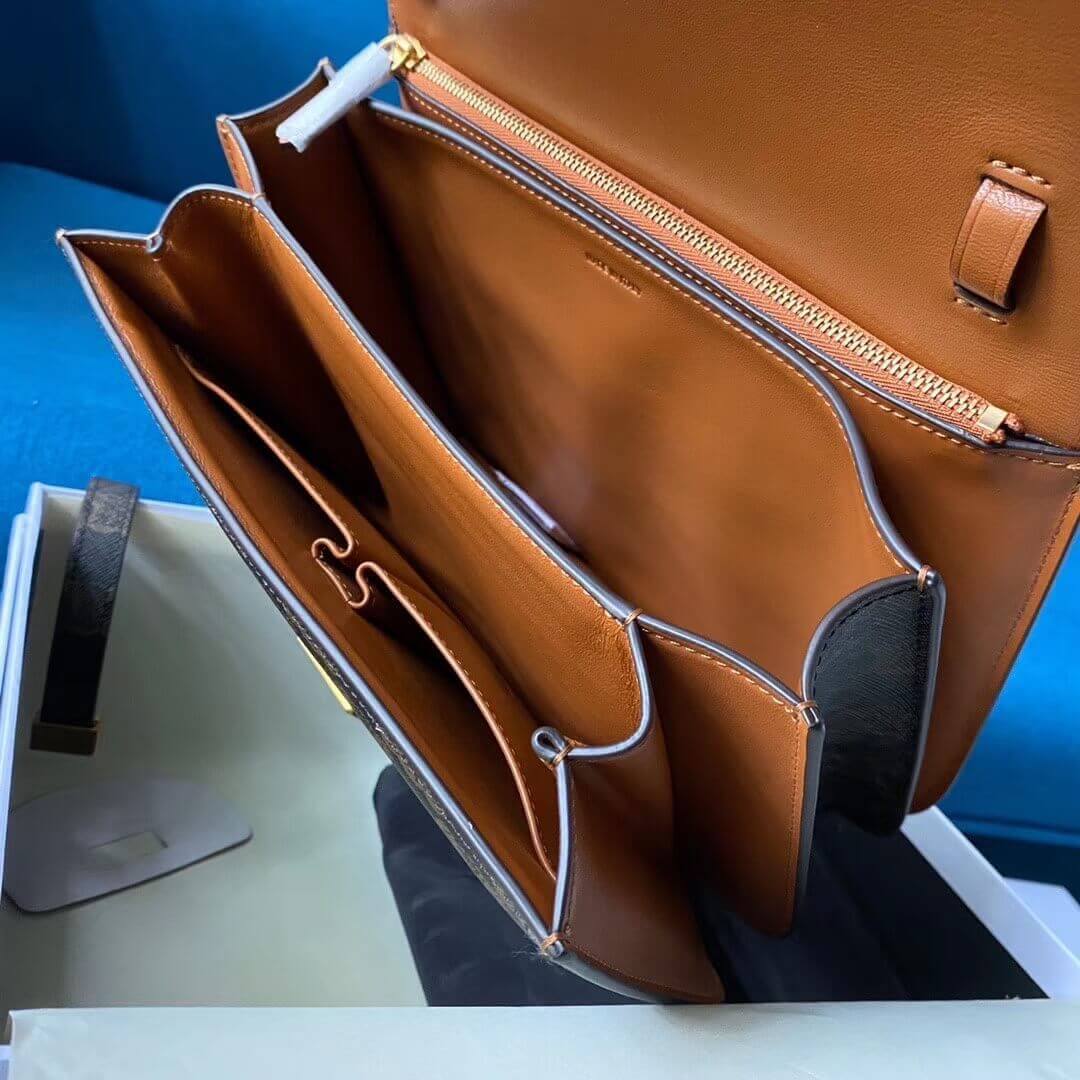 Celine Medium Classic Bag In Triomphe Canvas 189173