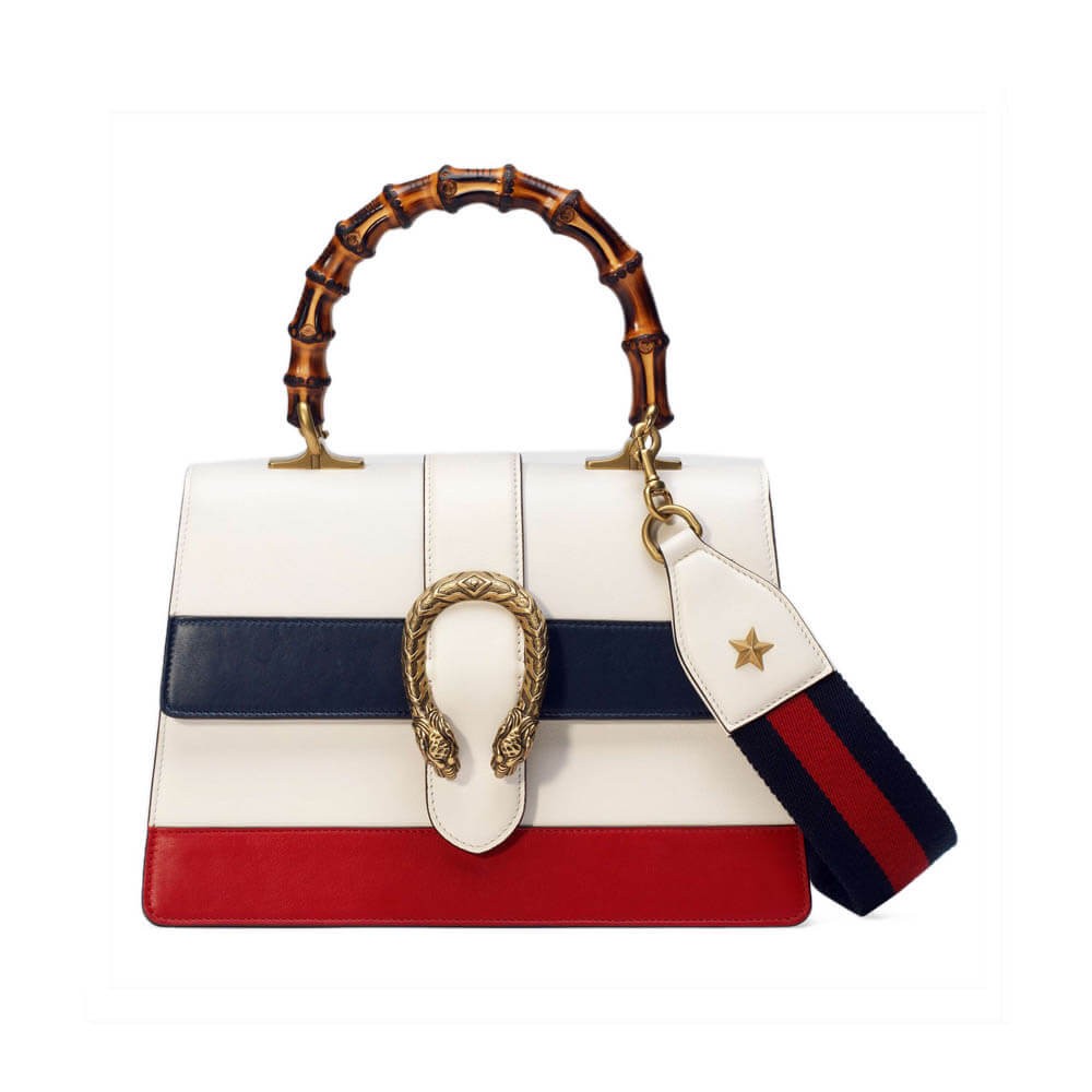 Gucci Dionysus Medium Top Handle Bag 448075 White/Blue/Red