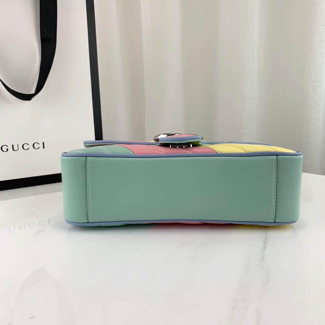 Gucci GG Marmont Small Shoulder Bag In Pastel And Rainbow 443497