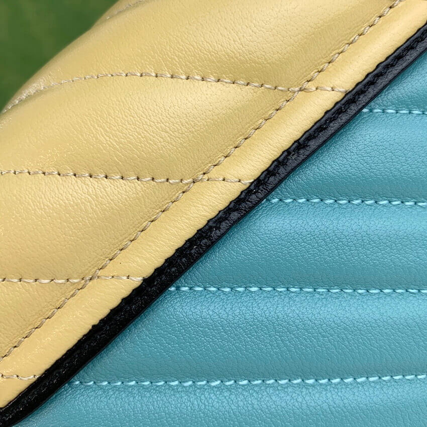Gucci GG Marmont Mini Bag 583571 Butter and Pastel Blue Leather