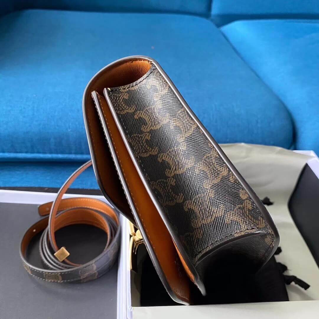 Celine Small Classic Bag In Triomphe Canvas 189183