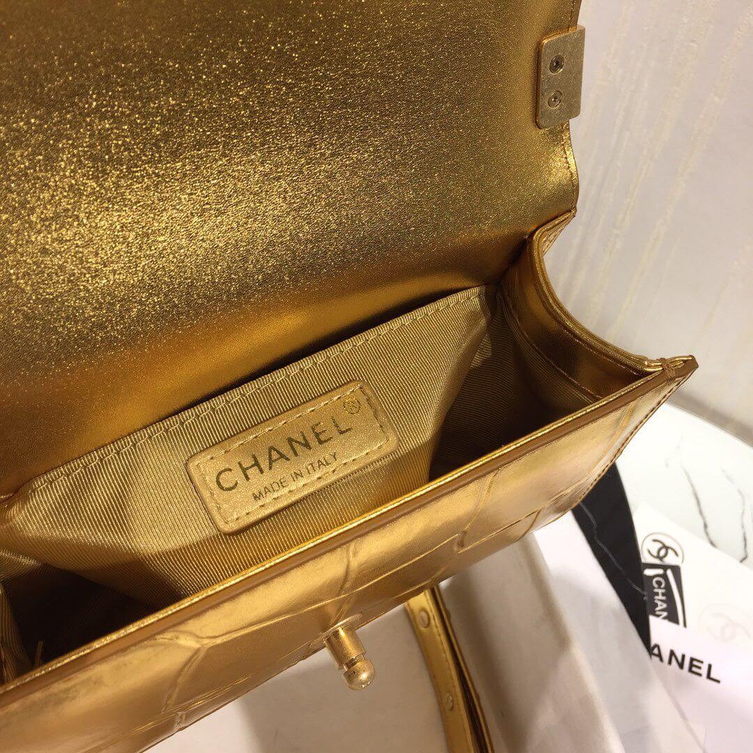 Chanel Crocodile Embossed Boy Chanel Handbag A67086