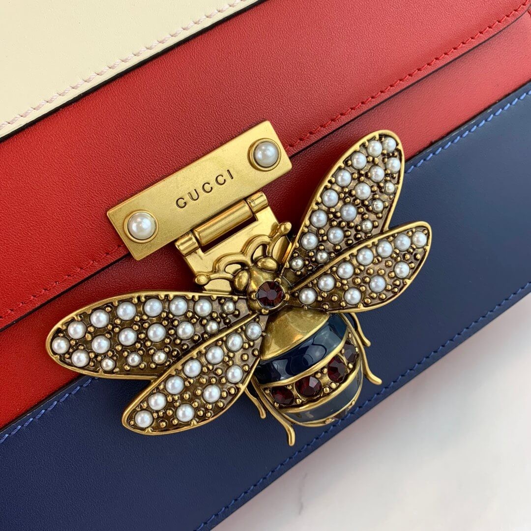 Gucci Queen Margaret Shoulder Bag 476542 Blue/Red/White