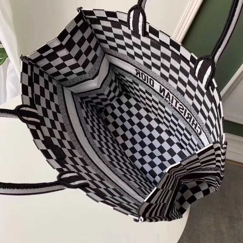 Christian Dior Book Tote Black And White Bag M1286
