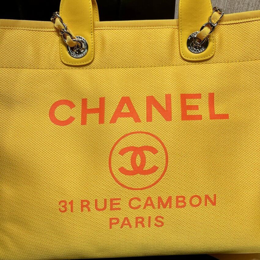 Chanel 21S Deauville Orange Yellow Large Shopping Bag A66941