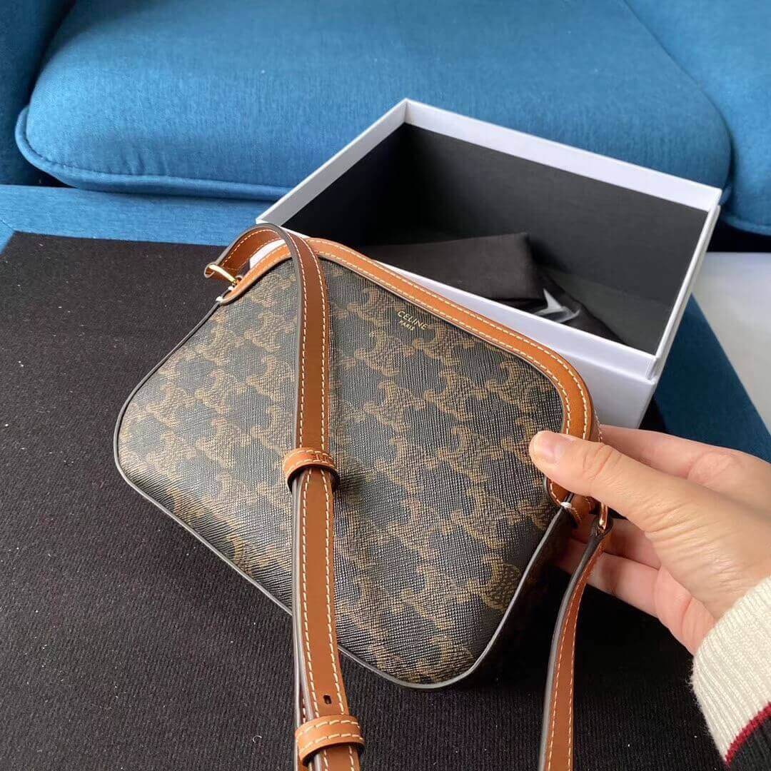 Celine Small Camera Bag In Triomphe Canvas 191522