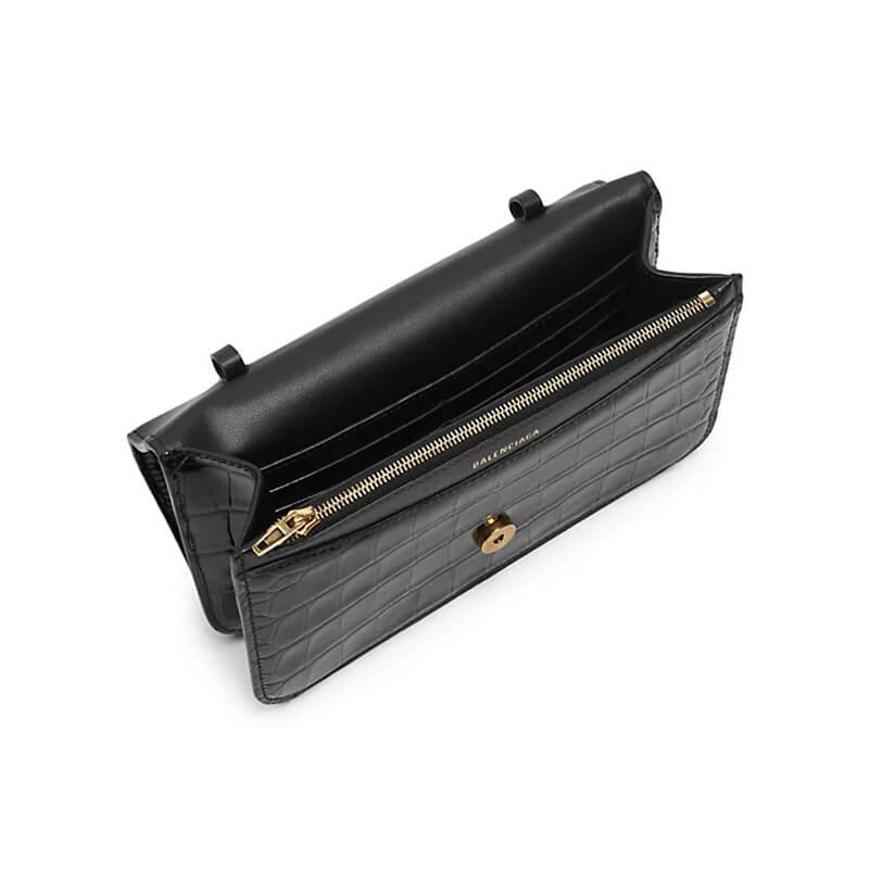 Balenciaga B Croc-Embossed Wallet On Chain