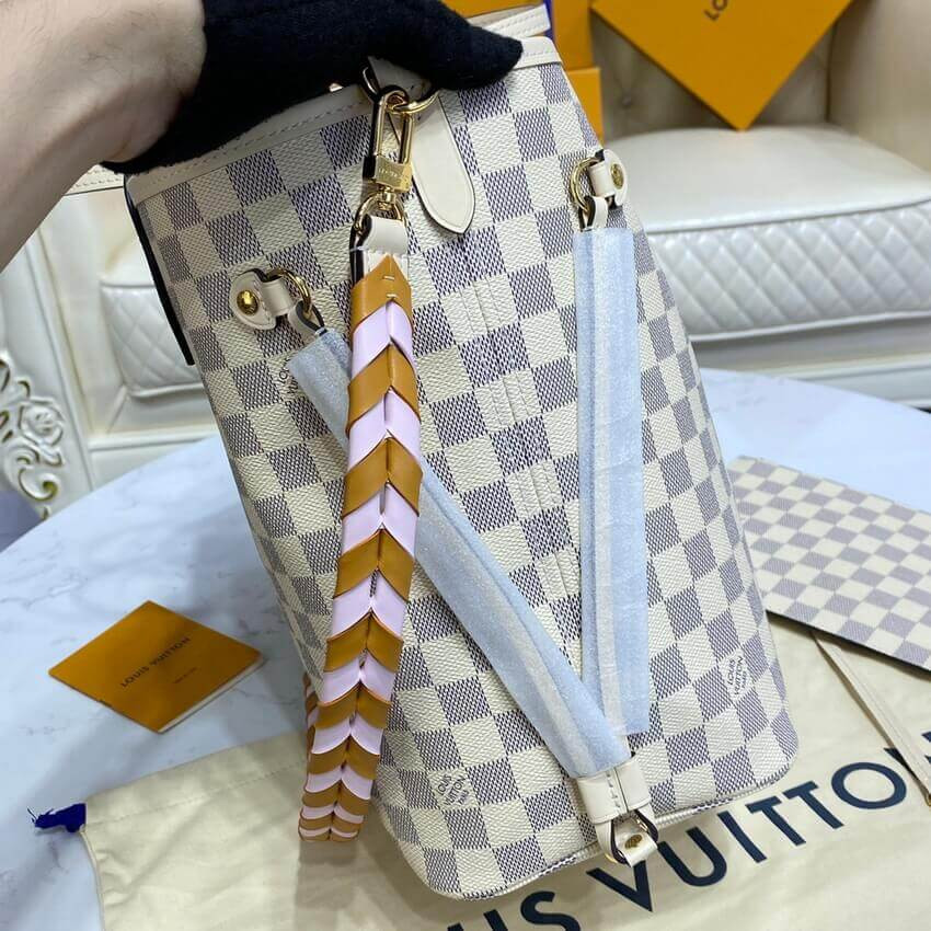 Louis Vuitton Damier Azur Neverfull MM N45295 Pink