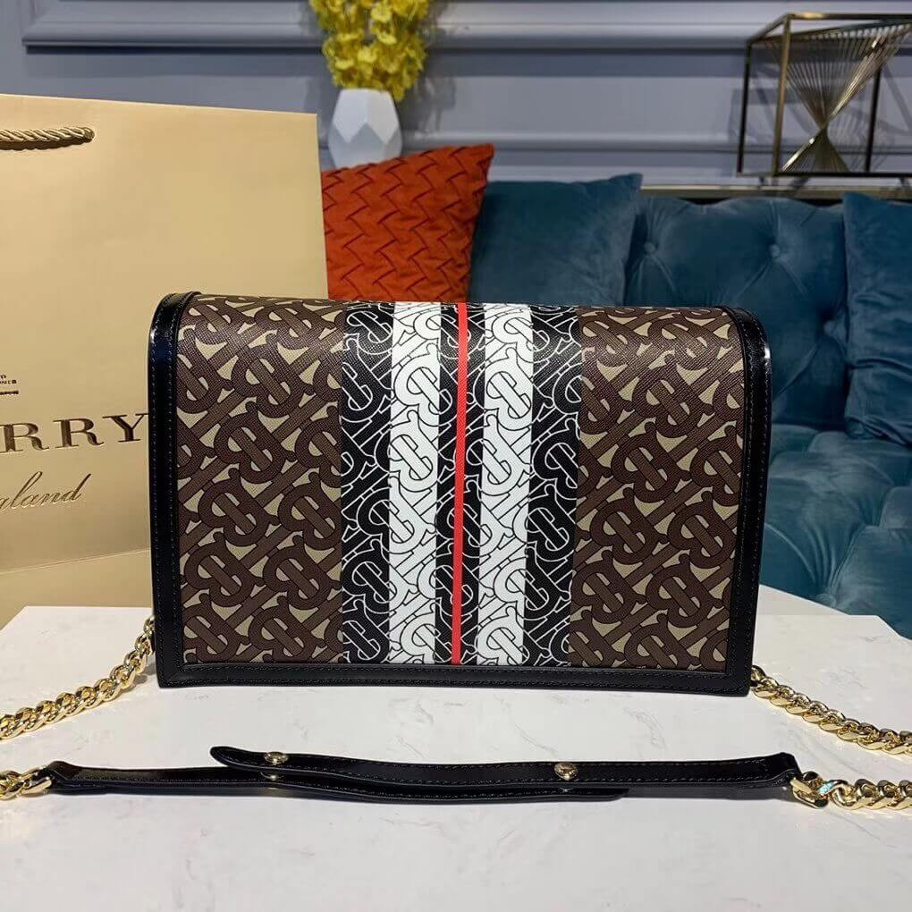 Burberry Small Monogram Stripe E-canvas TB Envelope Clutch 80203051