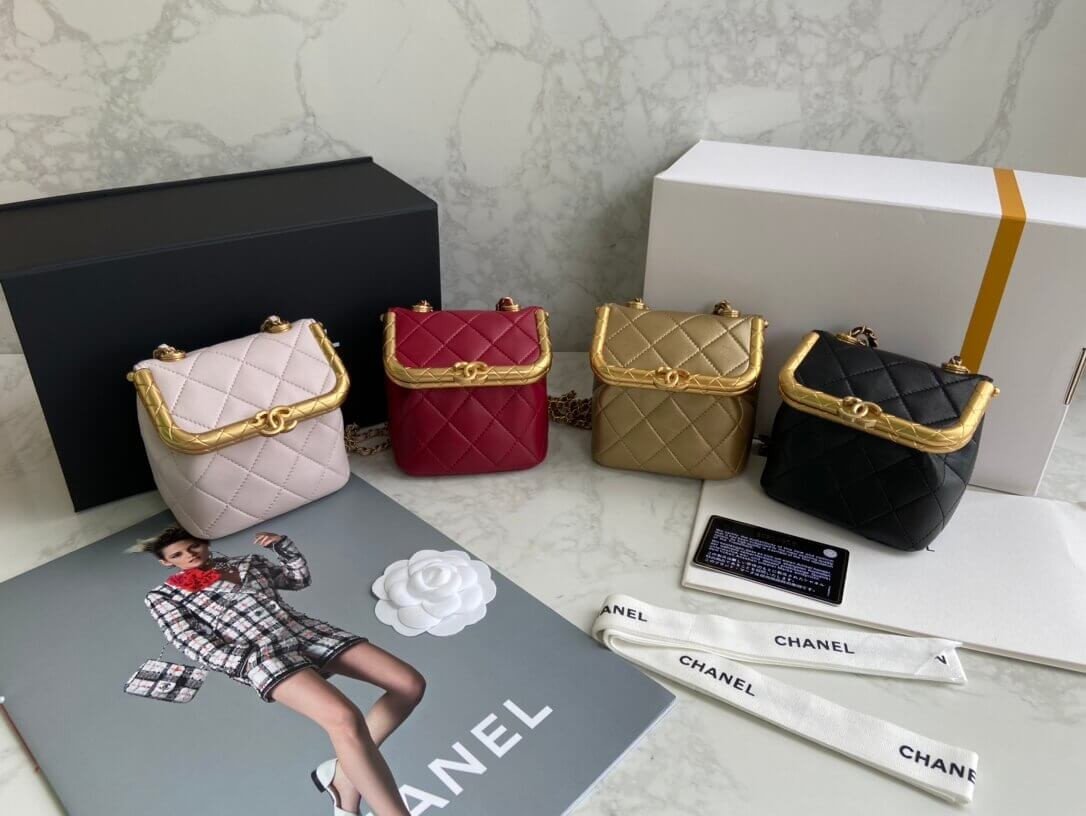 Chanel Small Lambskin Kiss-Lock Bag AS1885