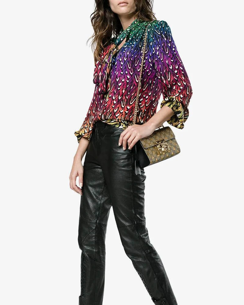 Gucci Padlock Small GG Bees Shoulder Bag 409487