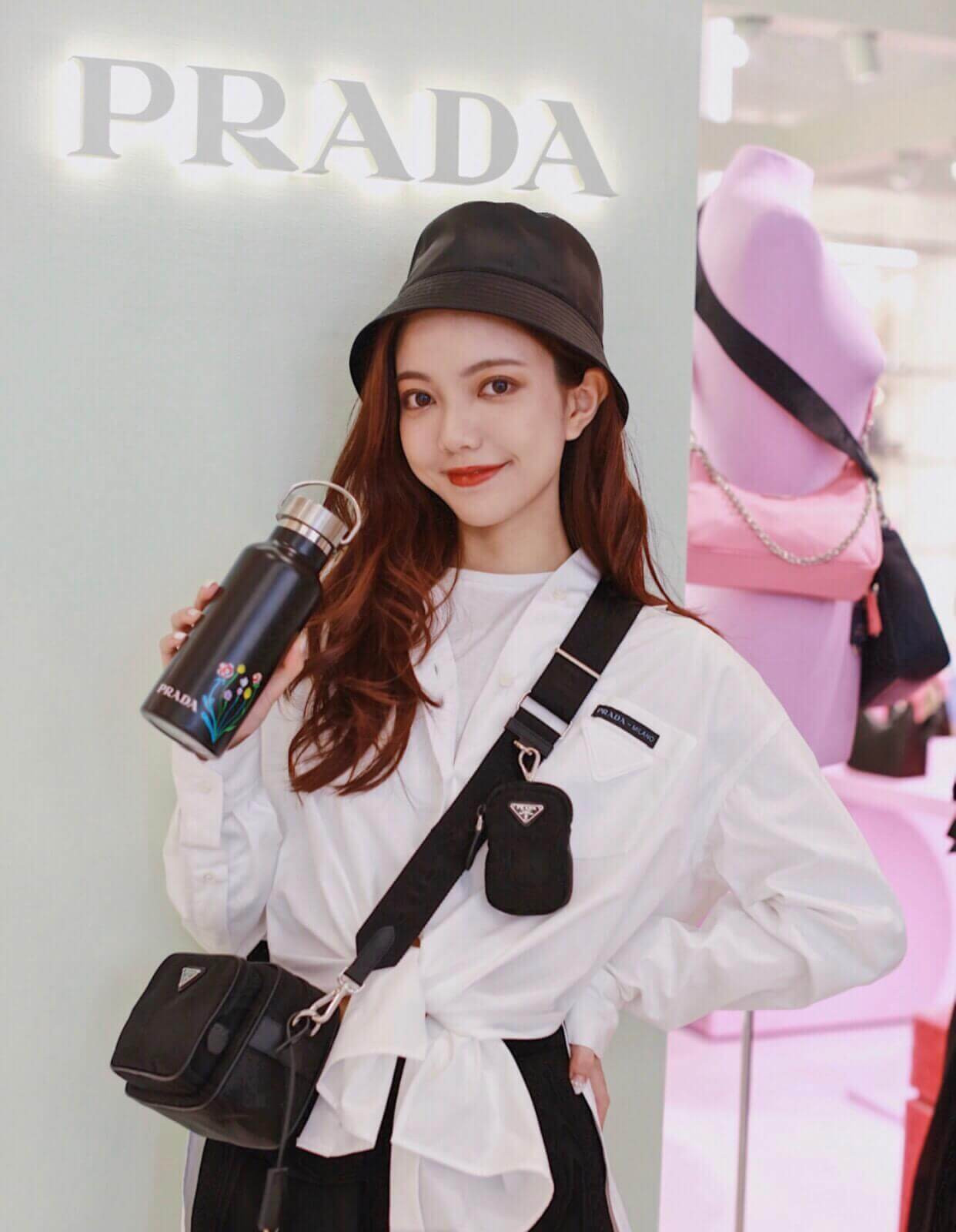 Prada Nylon and Saffiano Leather Camera Bag 1BH017