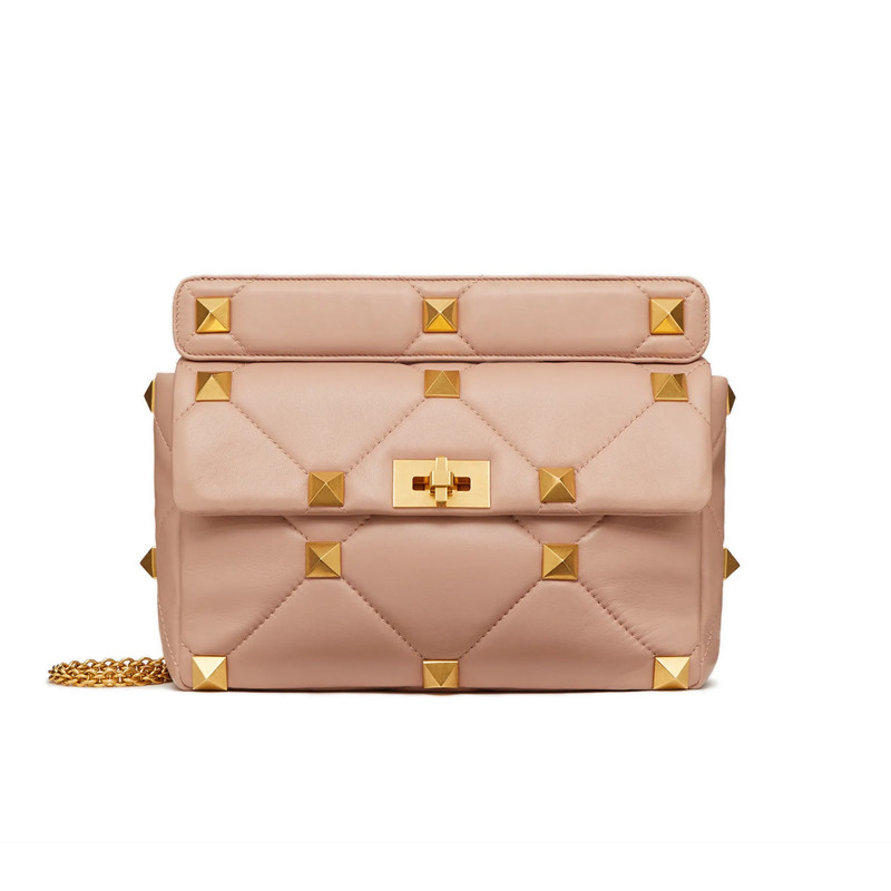 Valentino Large Roman Stud The Shoulder Bag In Nappa With Chain 1189L