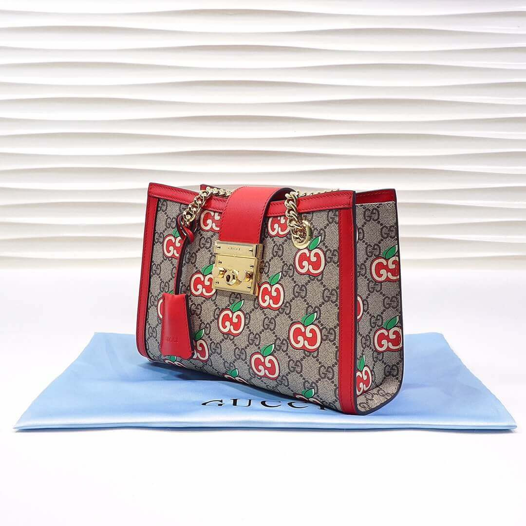 Gucci GG Apple Print Small Shoulder Bag 498156
