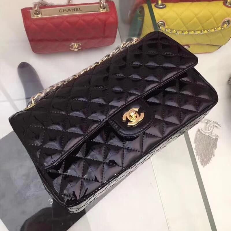 Chanel Pantent Leather Classic Flap Bag A01112