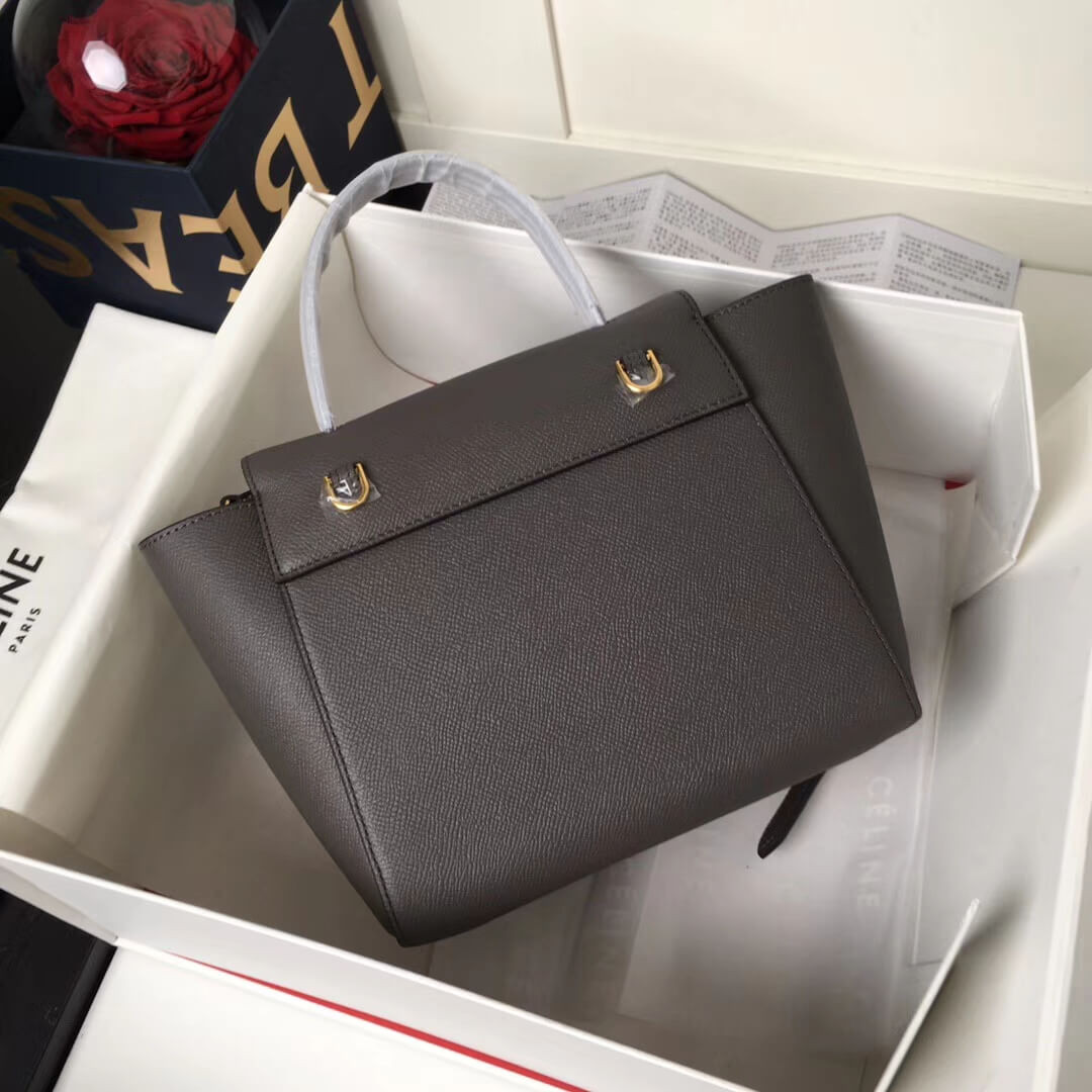 Celine Micro Belt Bag In Grained Calfskin 189153 Grey