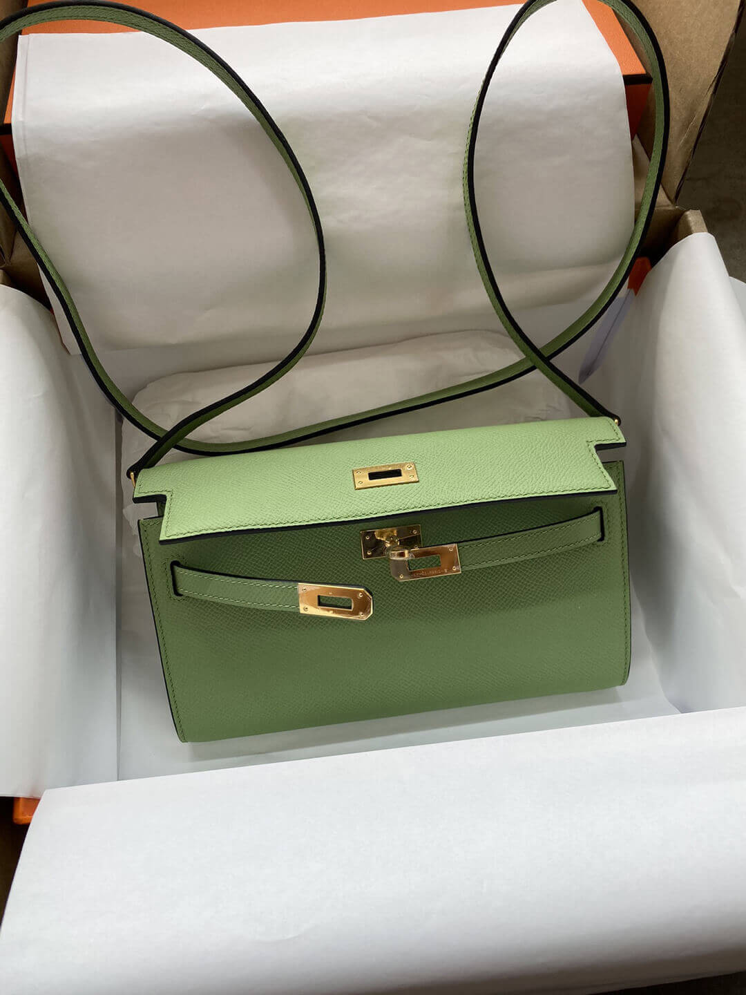 Hermes Kelly Wallet to Go Woc 499041 Green