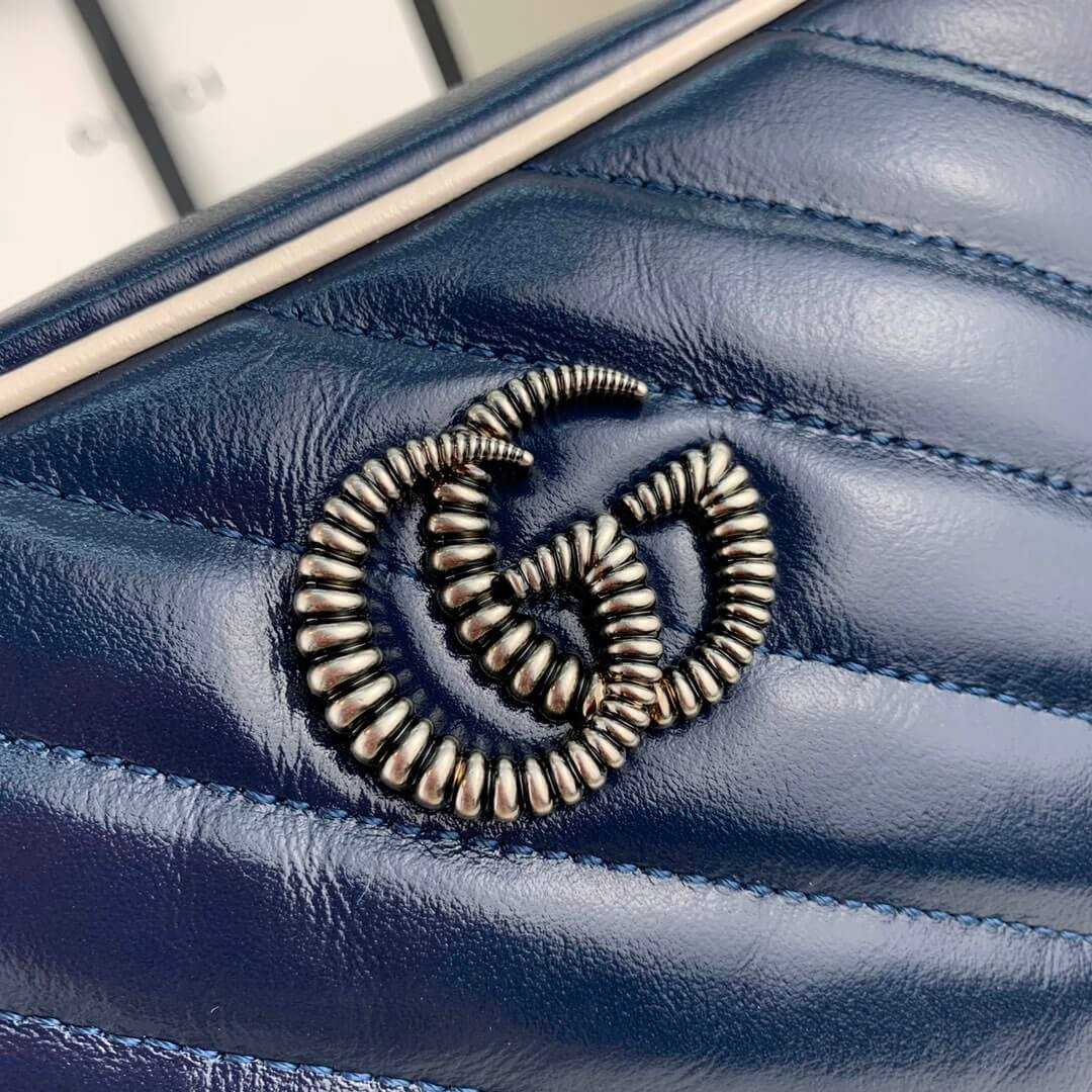 Gucci GG Marmont Matelassé Mini Bag 448065 Blue