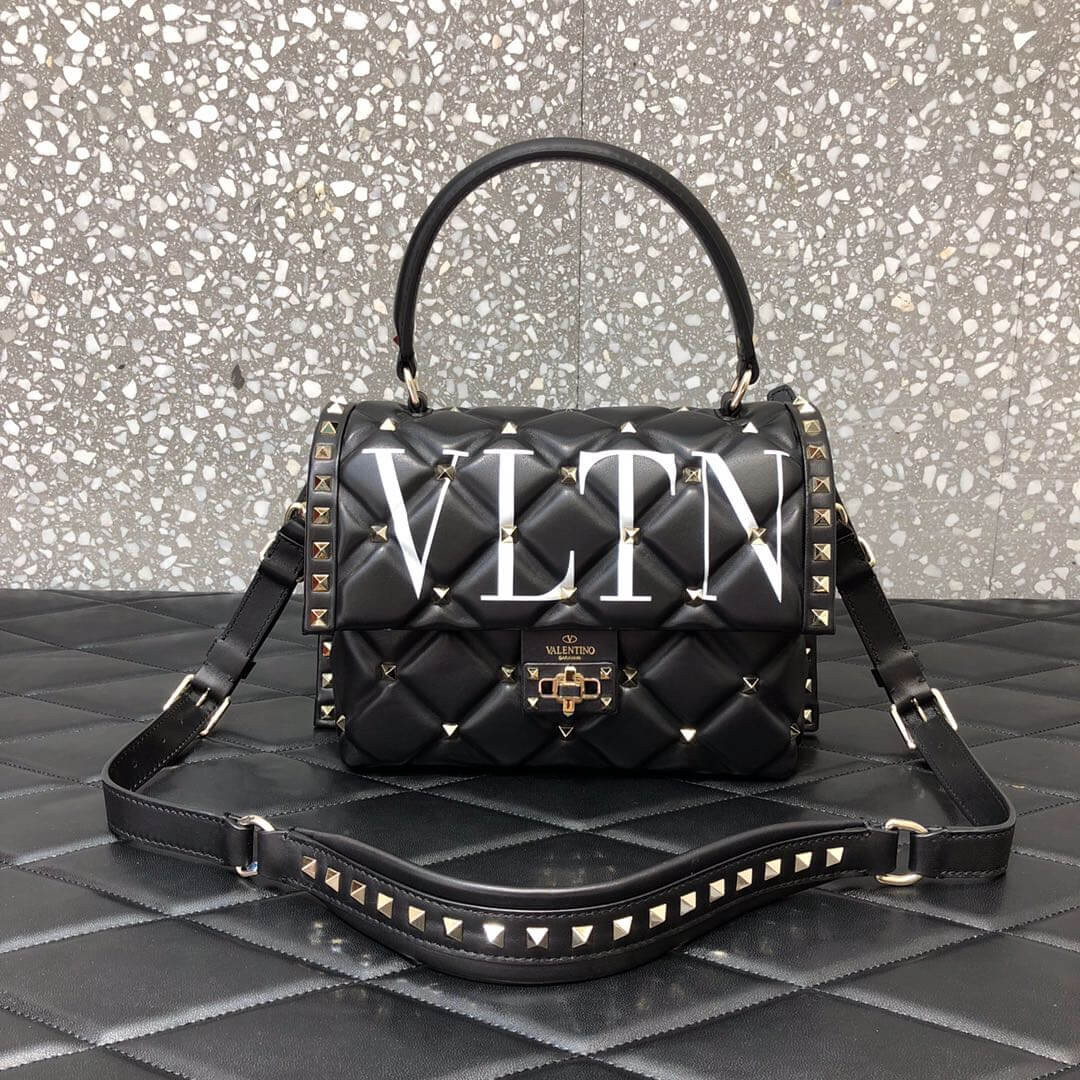 Valentino Garavani Candystud Printed Quilted Leather Shoulder Bag 0550V