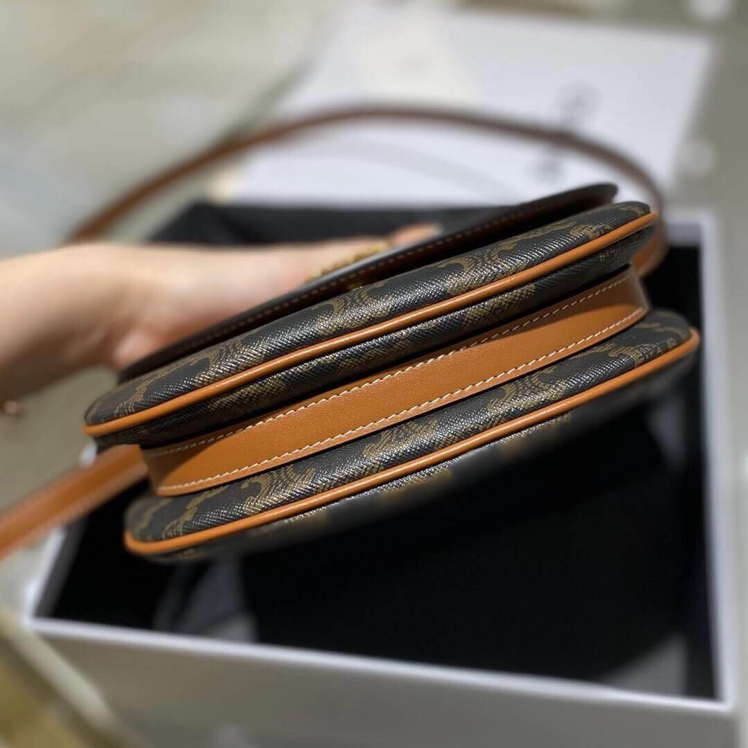 Celine Triomphe Saddle Bag In Triomphe Canvas 194152