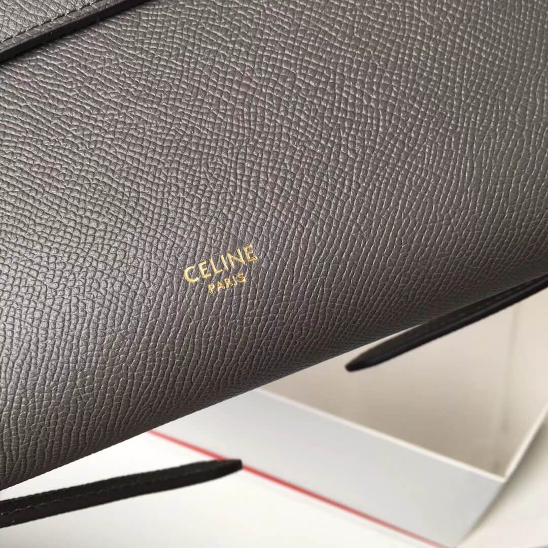 Celine Micro Belt Bag In Grained Calfskin 189153 Grey