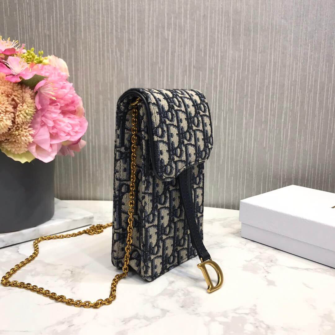 Christian Dior Oblique Saddle Chain For Phone M019