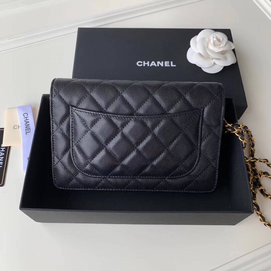 Chanel Caviar Quilted Wallet On Chain Woc A33814