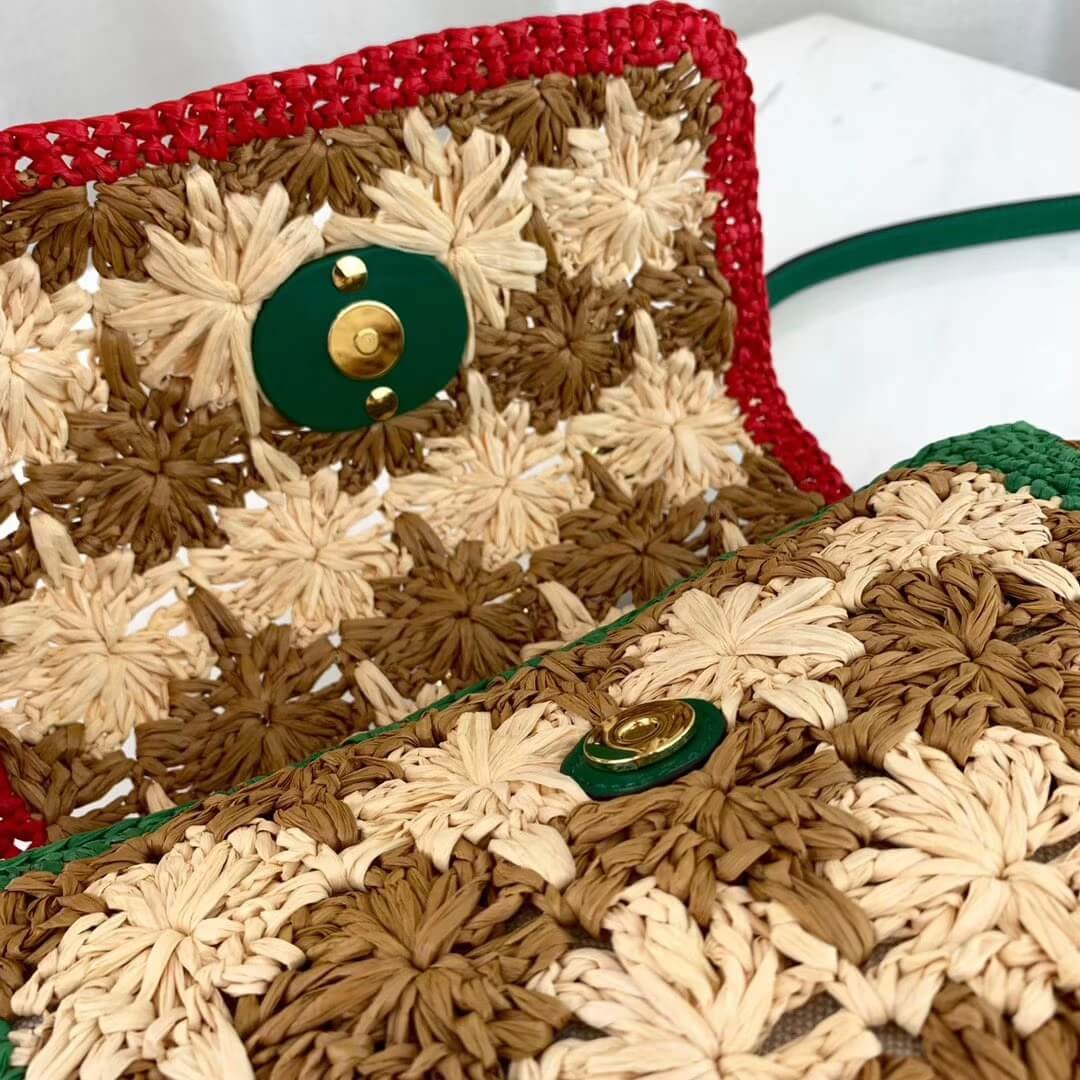 Gucci GG Marmont Raffia Small Shoulder Bag 574433