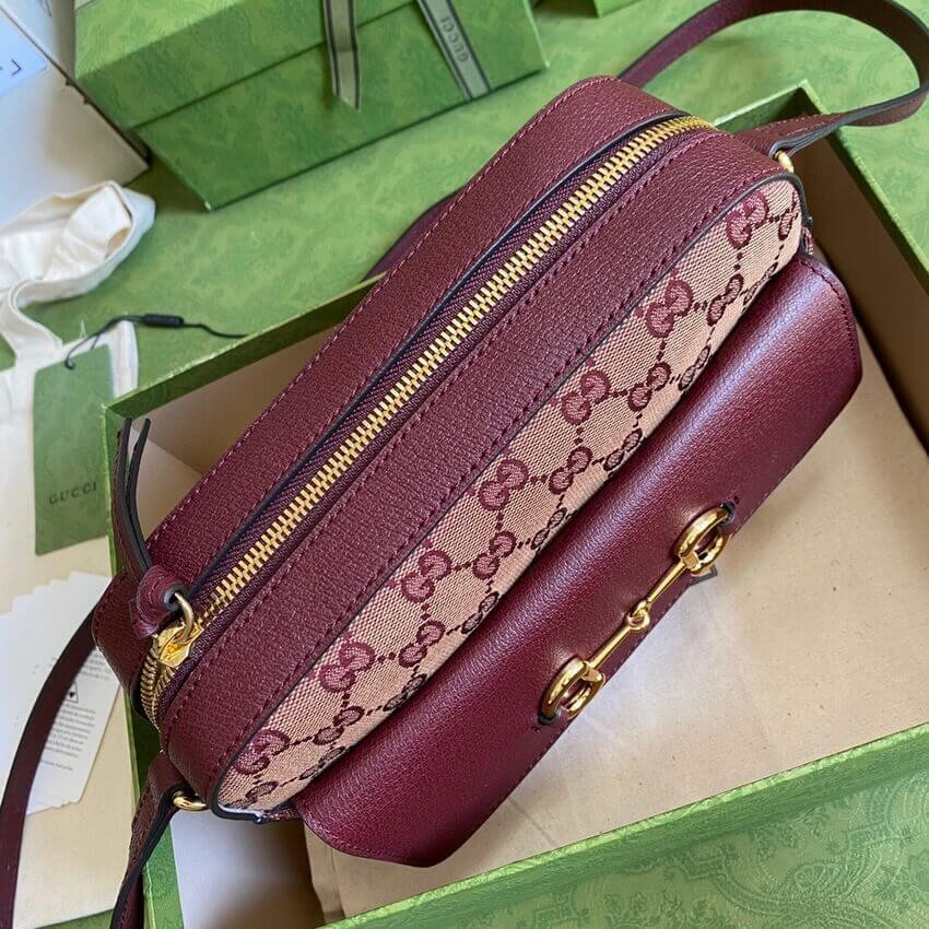 Gucci Horsebit 1955 Small Bag in Burgundy 645454