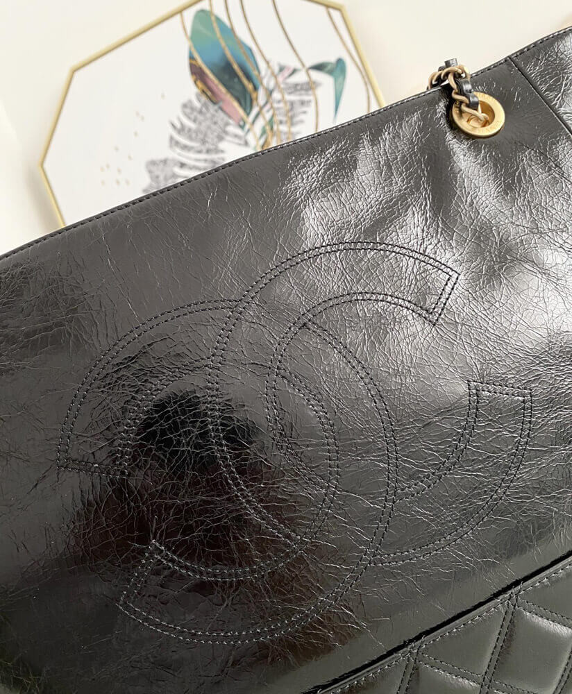 Chanel Quilted Waxy Calfskin Shopping Bag 8345