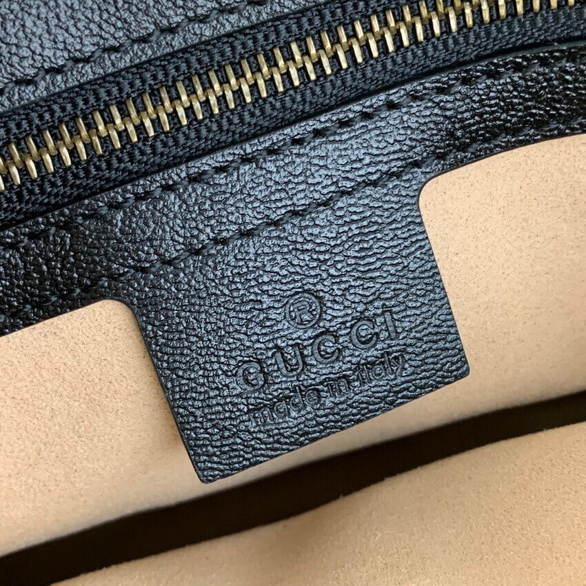 Gucci Small Top Handle Bag with Double G in Black Leather 658450