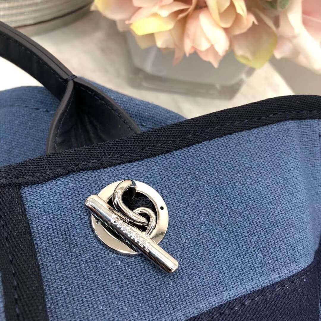 Chanel Deauville Tote 38cm Canvas Bag A66941 Blue