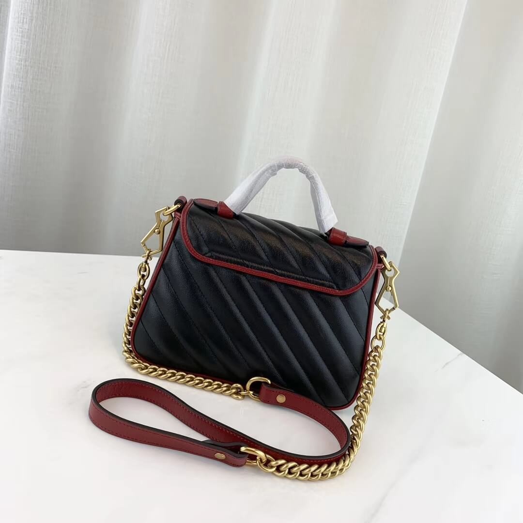 Gucci GG Marmont Mini Top Handle Bag 583571 Black
