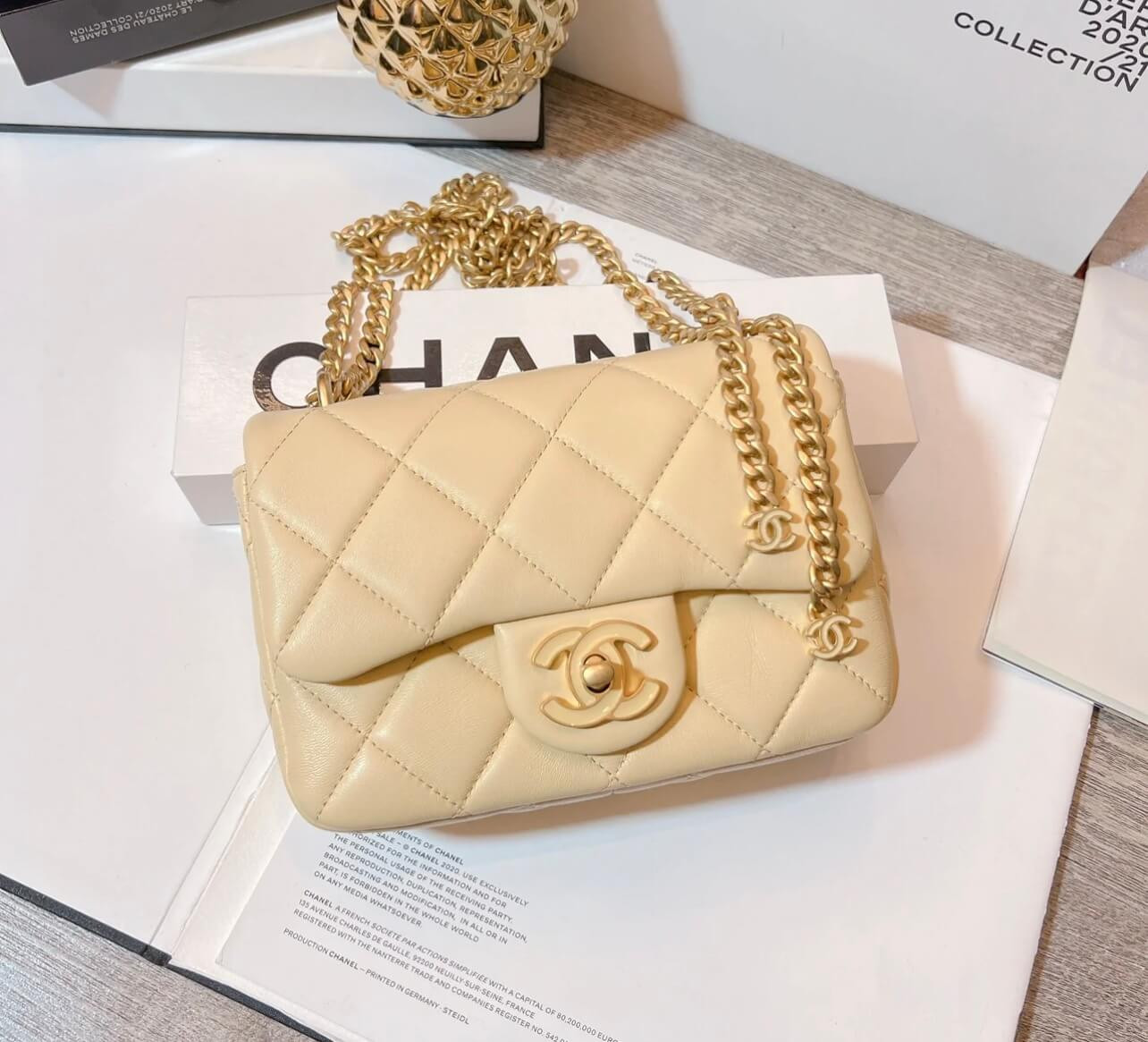 Chanel Mini Flap Bag in Lambskin with Enamel CC AS3113