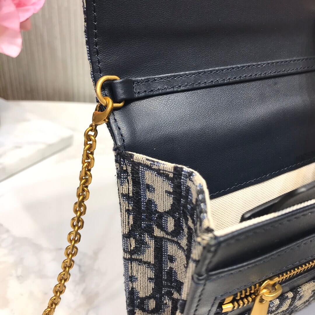 Christian Dior Oblique Clutch with Chain Bag S5401