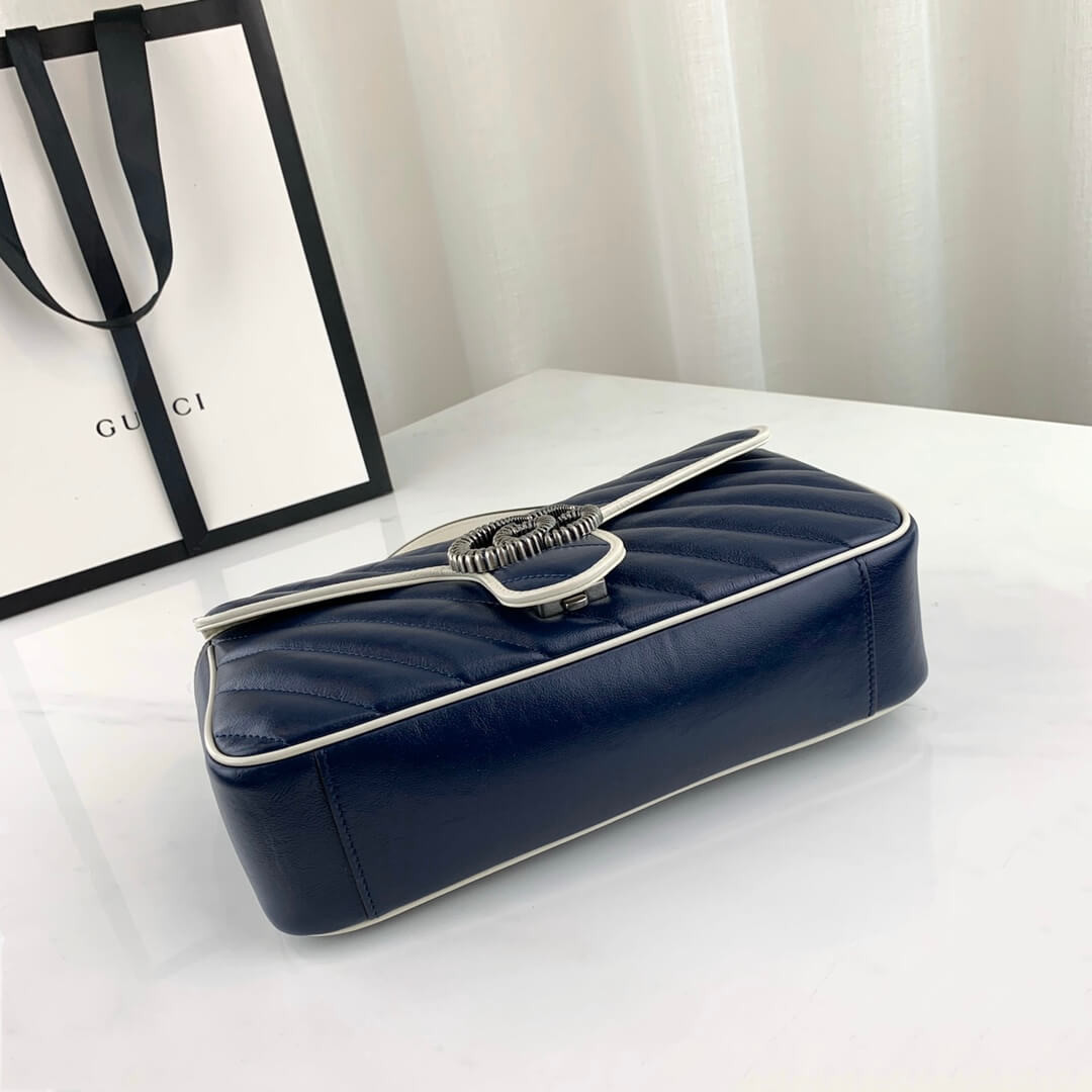Gucci GG Marmont Small Shoulder Bag 443497 Blue