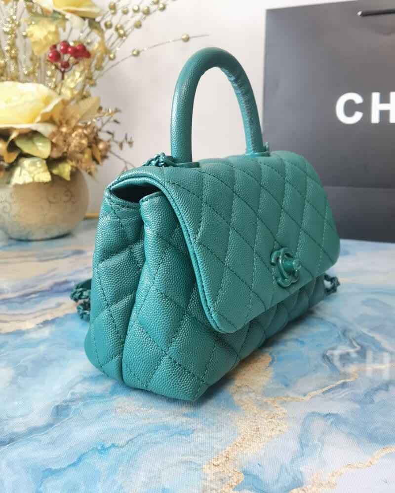 Chanel Mini Coco Handle Ultra Matte Bag in Grained Calfskin AS2215