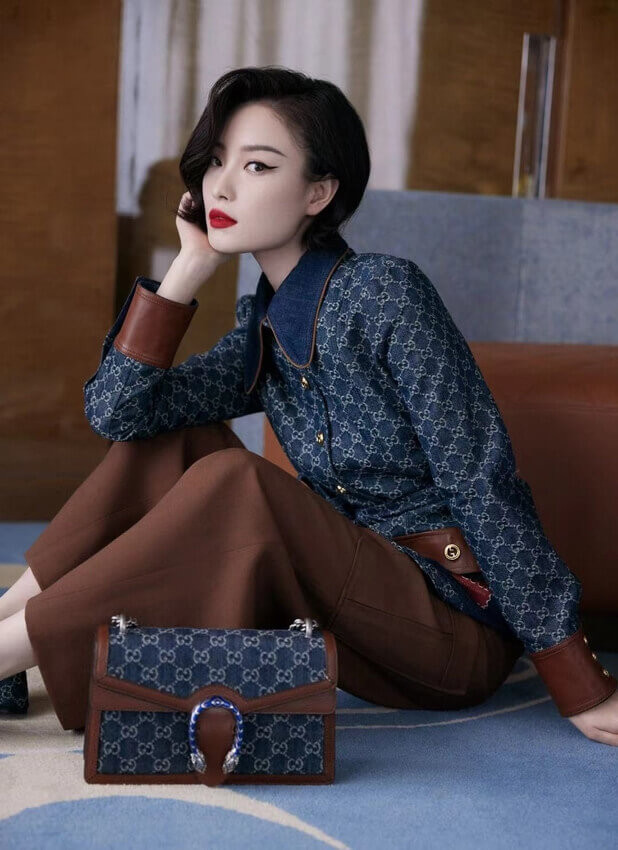 Gucci Denim Small Dionysus Shoulder Bag 400249