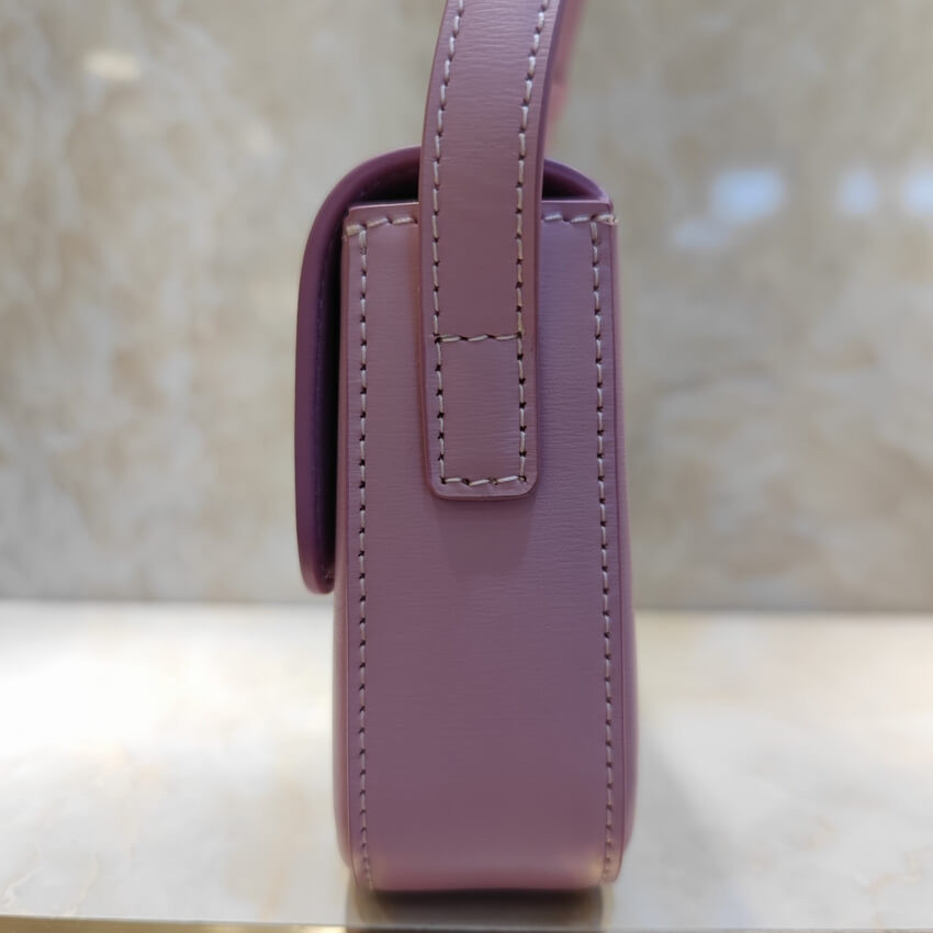 Celine Triomphe Shoulder Bag In Shiny Calfskin 194143 Lavender Grey