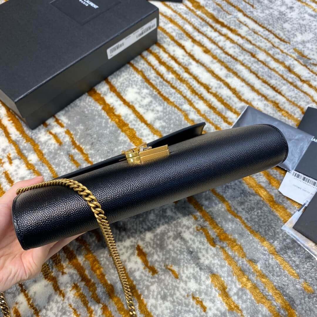 YSL Saint Laurent Cassandra Wallet On Chain In Grain Leather 582334